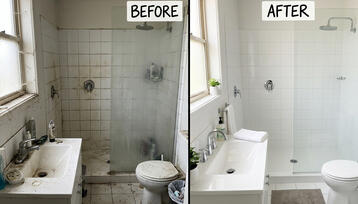 Bathroom before vs after